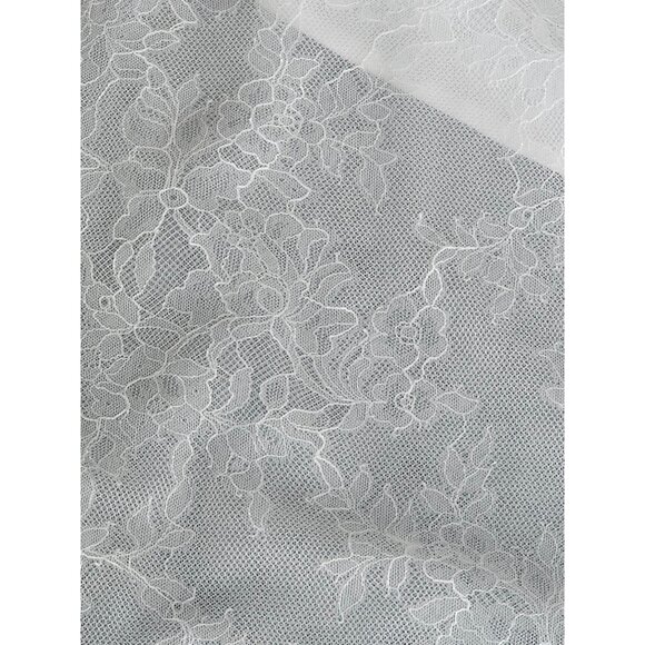 NWOT Ivory Lace Embroidered A-Line Shrug Sleeve Wedding Gown - Da Vinci - Picture 10 of 14